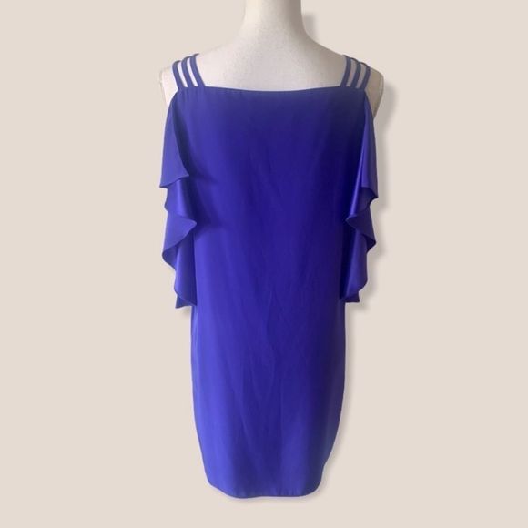 Amanda Uprichard Silk Cold Shoulder  Ruffle Dress - Picture 4 of 7